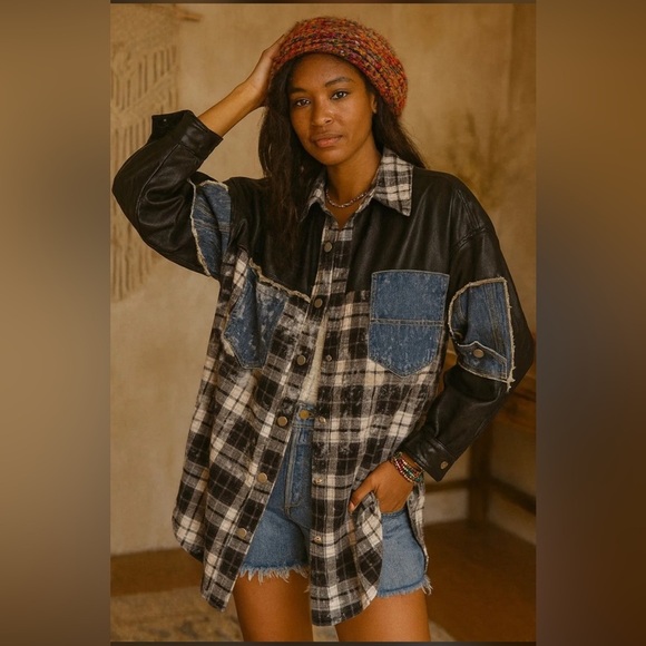 Jackets & Blazers - Stylish Black and Blue Women's Jacket